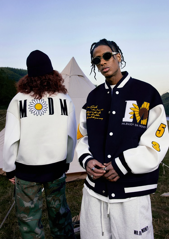 MEDM Little Daisy Embroidery Baseball Jacket