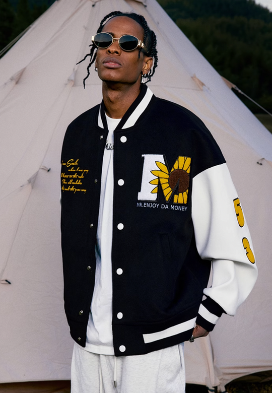 MEDM Little Daisy Embroidery Baseball Jacket