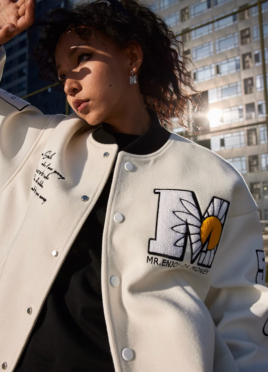 MEDM Little Daisy Embroidery Baseball Jacket