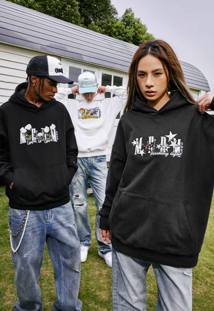 MEDM Flower Logo Embroidery Hoodie