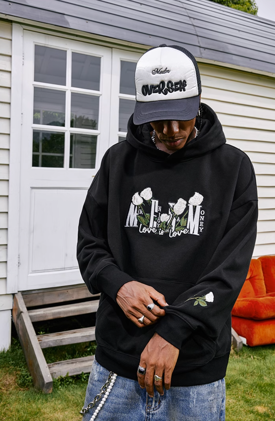 MEDM Flower Logo Embroidery Hoodie