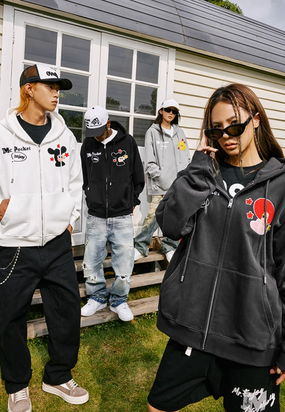 MEDM MCP Applique Embroidery Zipper Hoodie