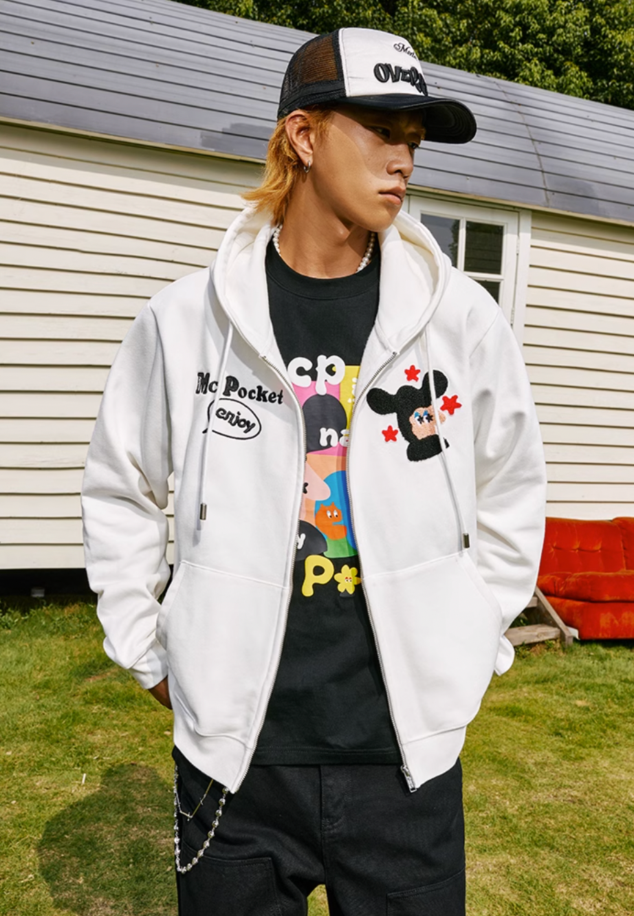 MEDM MCP Applique Embroidery Zipper Hoodie