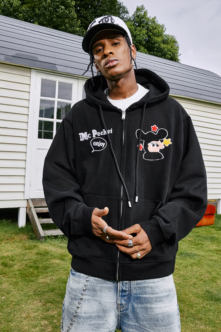 MEDM MCP Applique Embroidery Zipper Hoodie