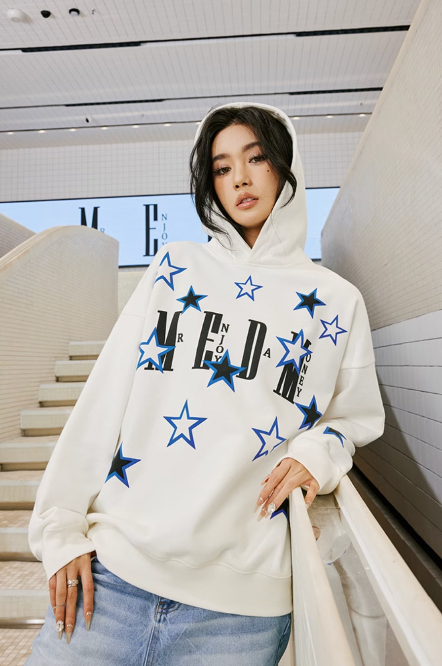 MEDM Star Logo Print Hoodie