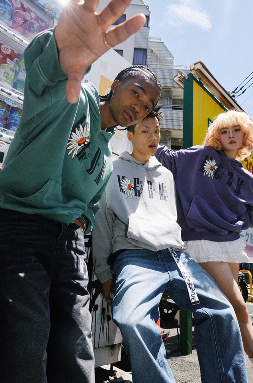 MEDM Daisy Logo Print Hoodie