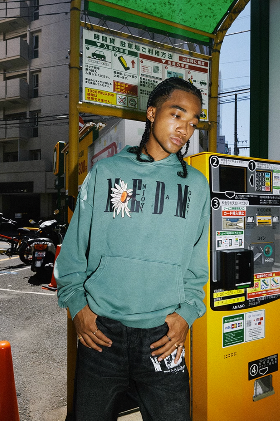 MEDM Daisy Logo Print Hoodie