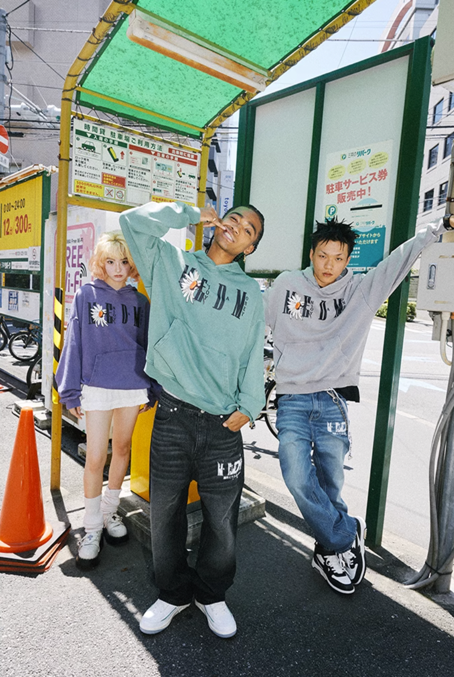 MEDM Daisy Logo Print Hoodie