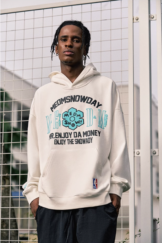 MEDM Snow Logo Print Hoodie