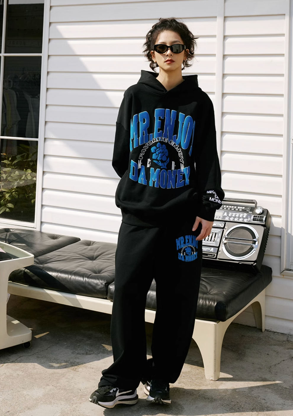 MEDM Foam Flocked Print Hoodie