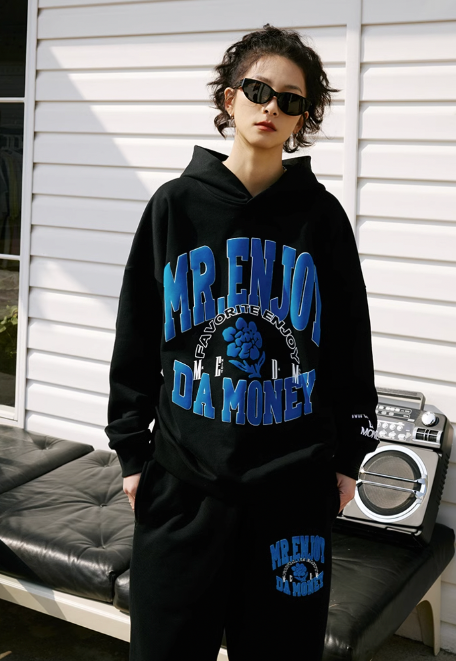 MEDM Foam Flocked Print Hoodie