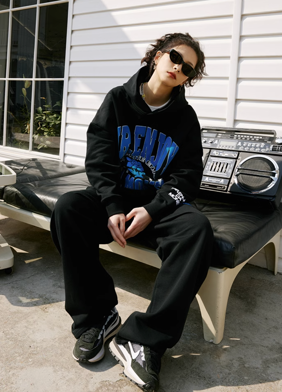 MEDM Foam Flocked Print Hoodie