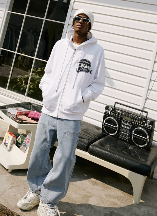 MEDM Skull Label Zipper Hoodie