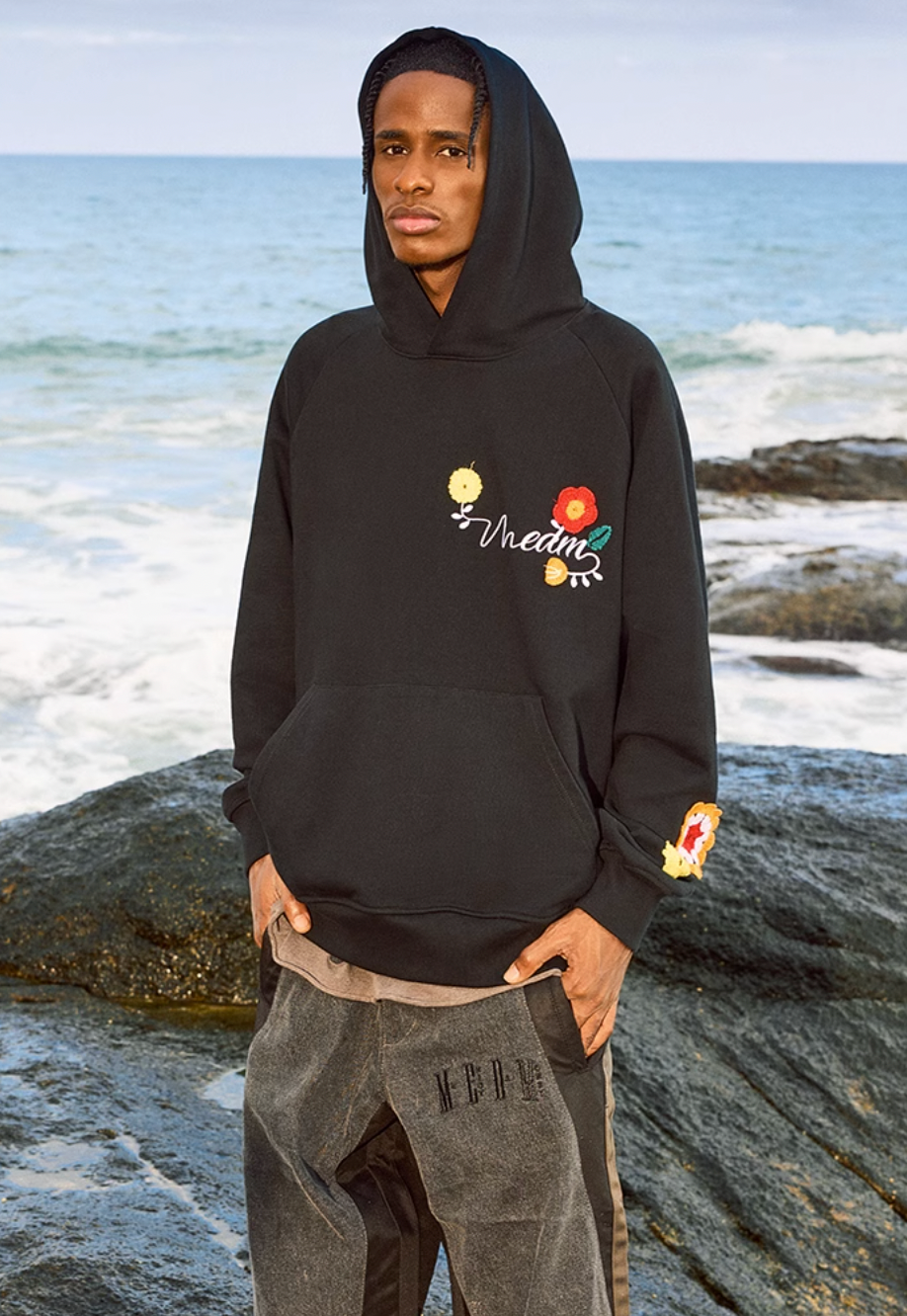 MEDM Flowers Embroidery Hoodie