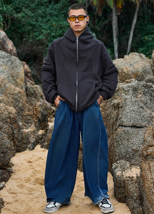 MEDM Bump Print Zipper Hoodie