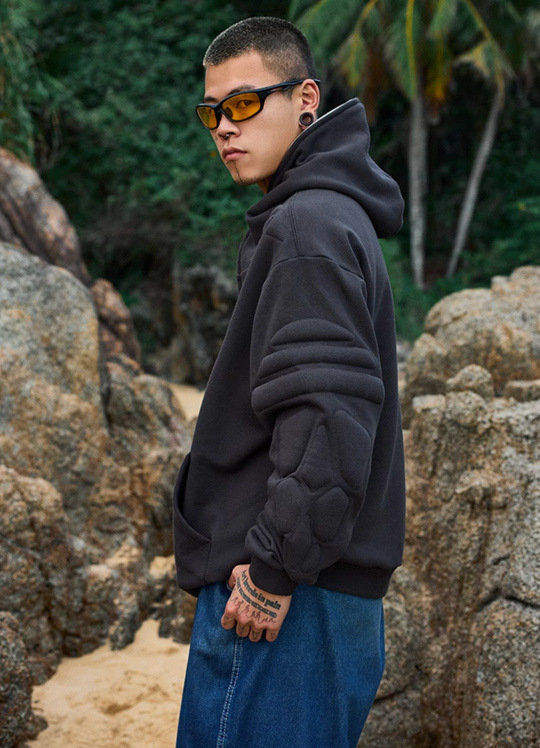 MEDM Bump Print Zipper Hoodie