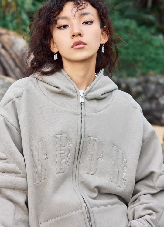 MEDM Bump Print Zipper Hoodie