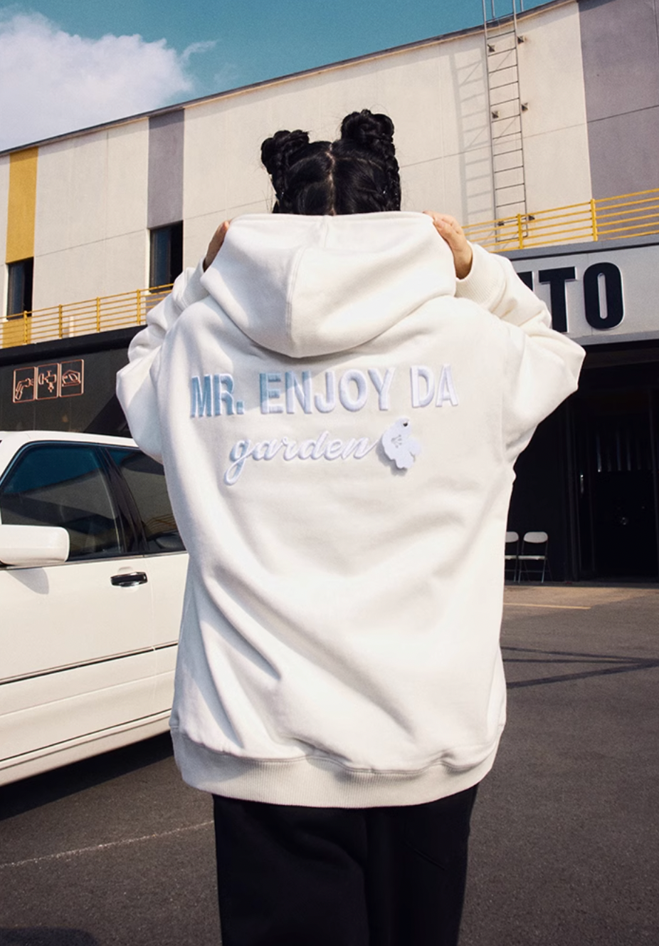 MEDM Felt Fabric Embroidered Hoodie