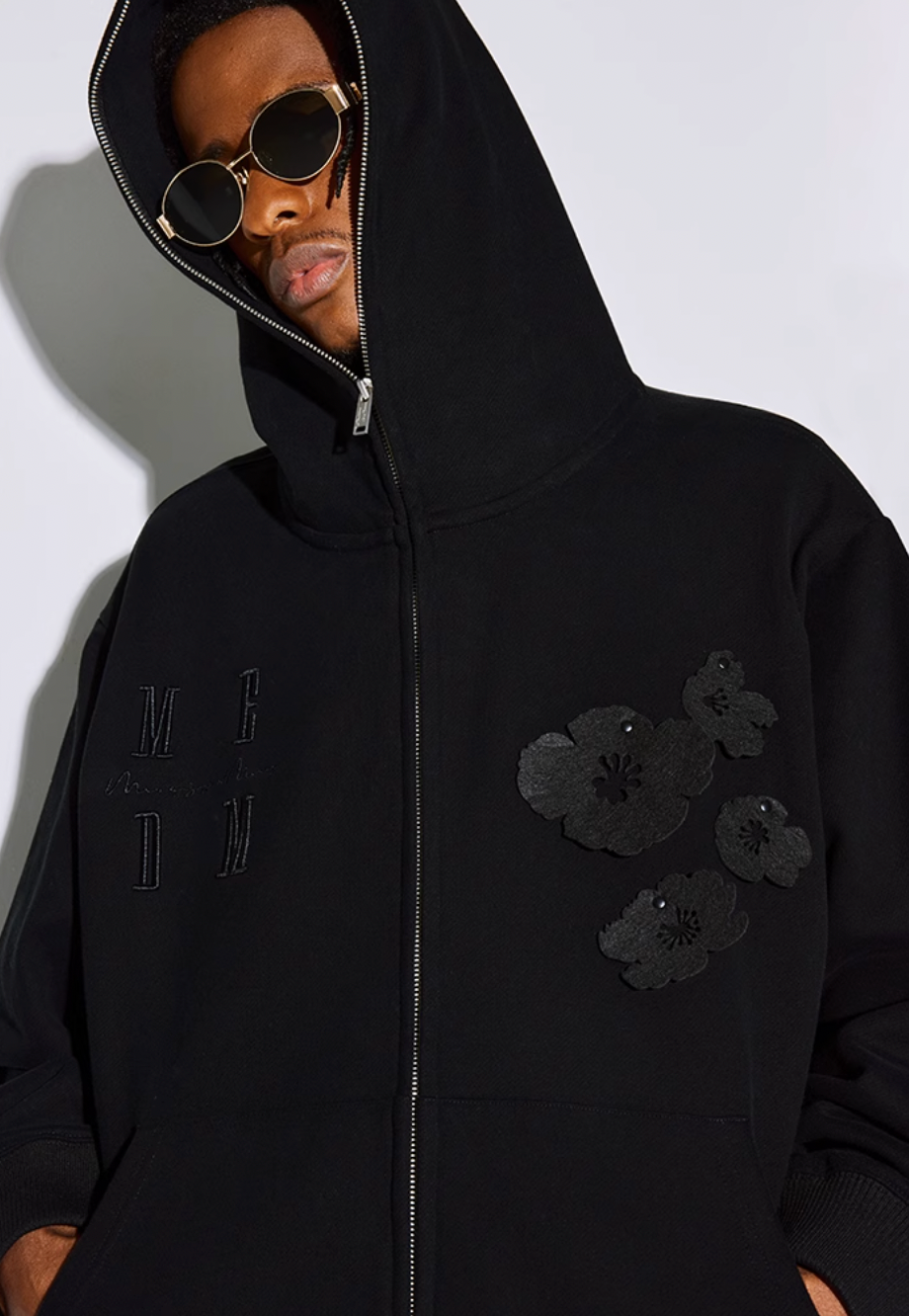 MEDM Felt Fabric Embroidered Hoodie