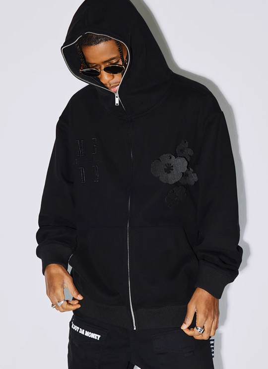 MEDM Felt Fabric Embroidered Hoodie