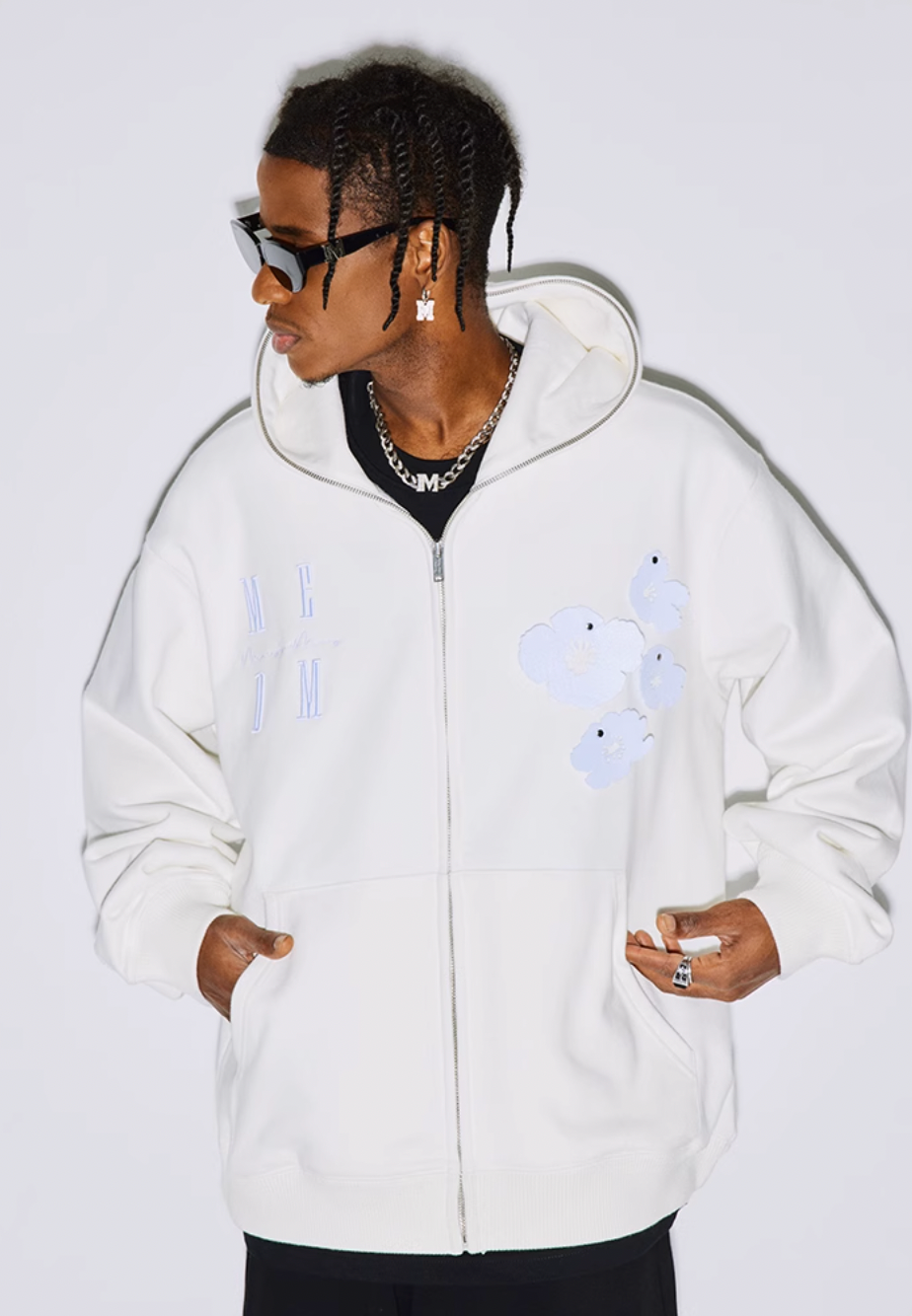 MEDM Felt Fabric Embroidered Hoodie