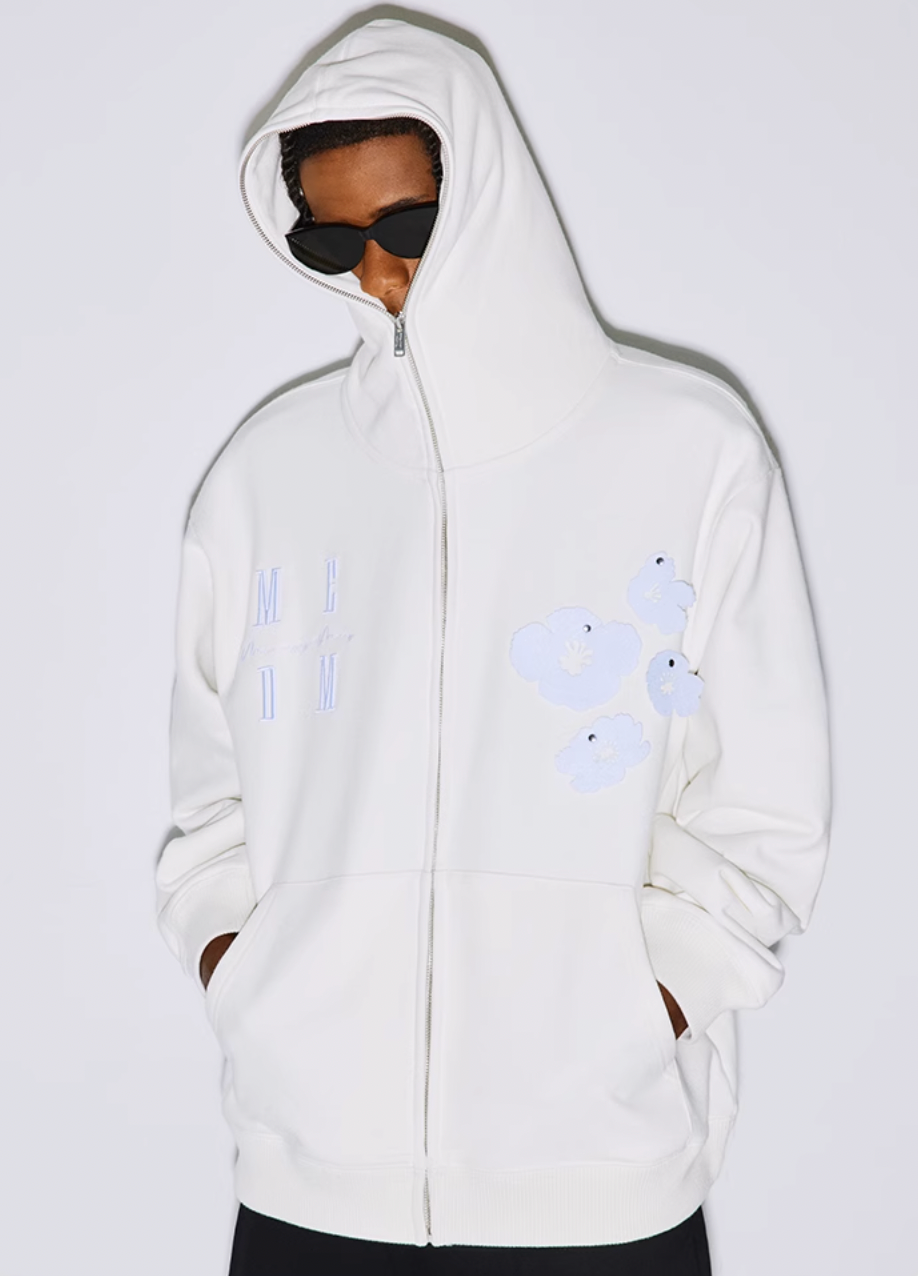 MEDM Felt Fabric Embroidered Hoodie