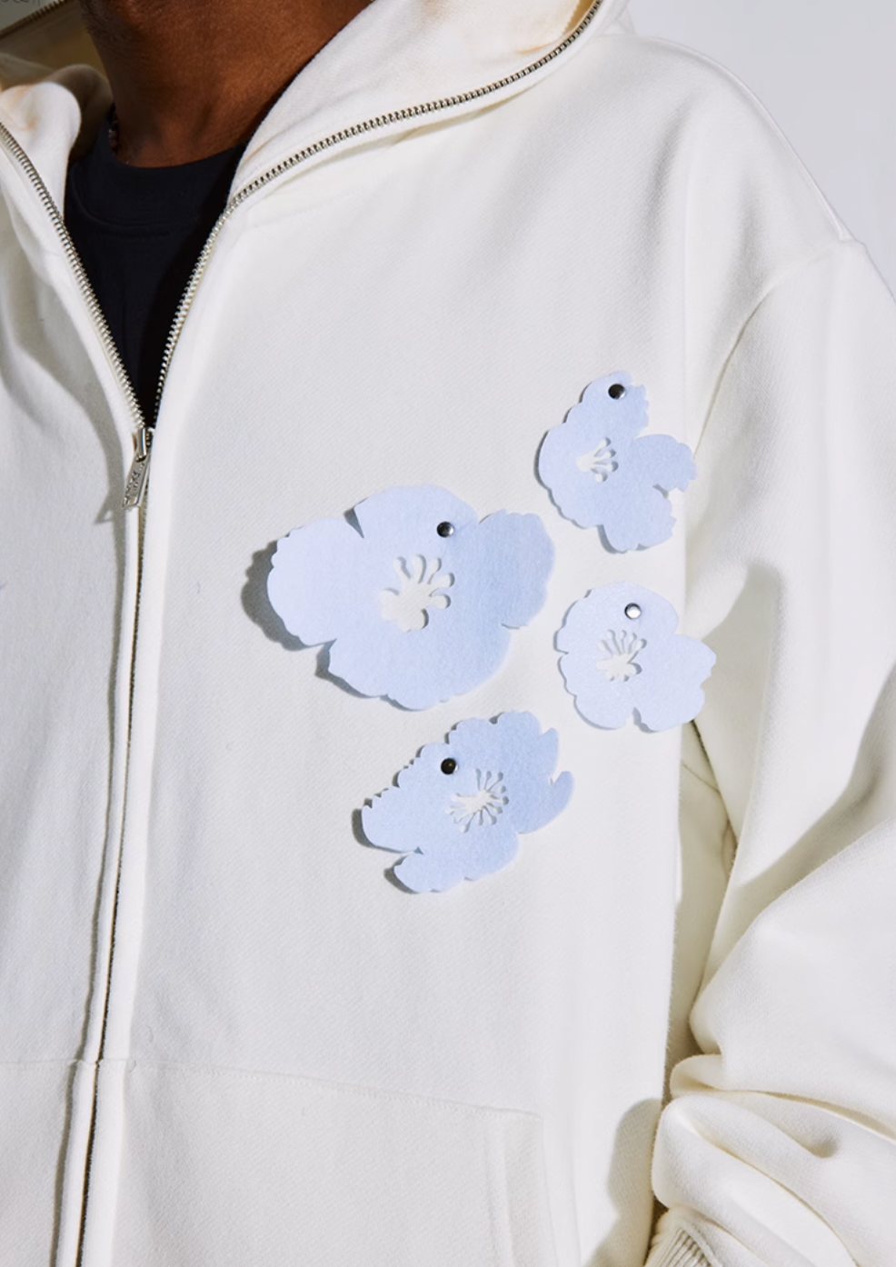 MEDM Felt Fabric Embroidered Hoodie