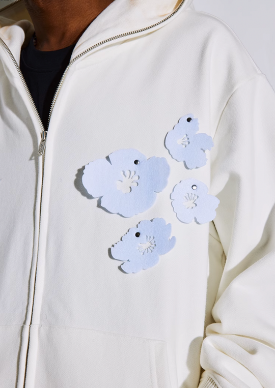 MEDM Felt Fabric Embroidered Hoodie