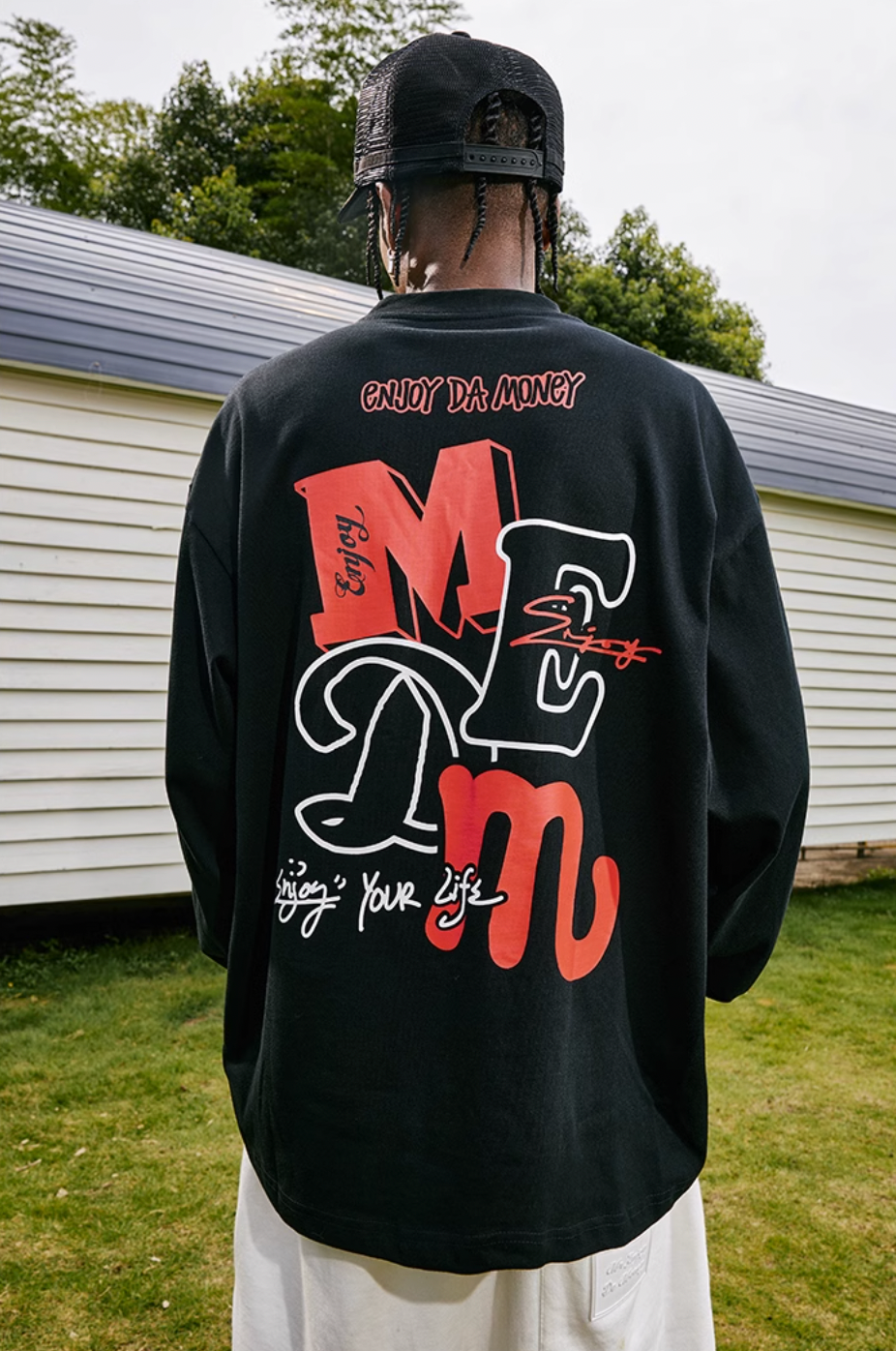 MEDM Basic Large Printed Long Sleeved Tee