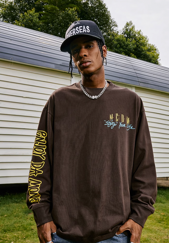 MEDM Basic Large Printed Long Sleeved Tee