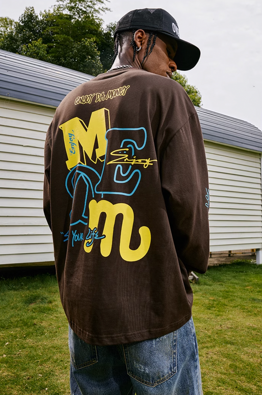 MEDM Basic Large Printed Long Sleeved Tee