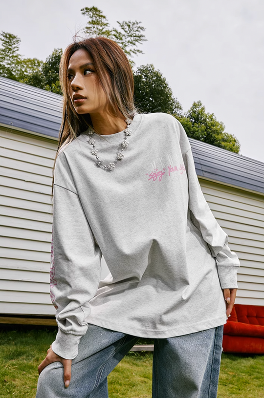 MEDM Basic Large Printed Long Sleeved Tee