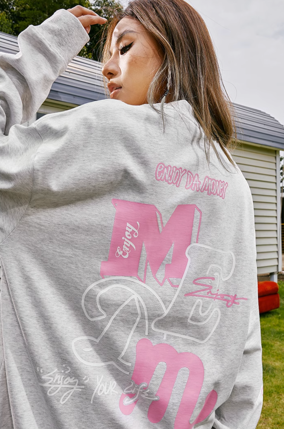 MEDM Basic Large Printed Long Sleeved Tee