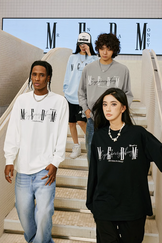 MEDM Basic Logo Printing Long Sleeved Tee