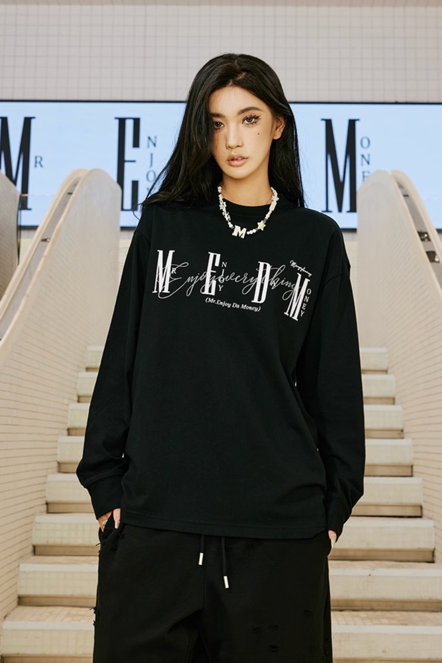 MEDM Basic Logo Printing Long Sleeved Tee
