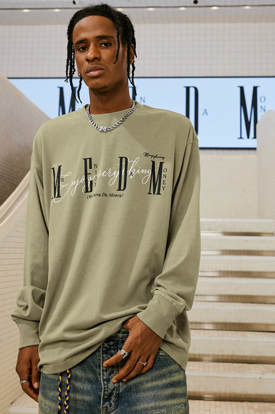 MEDM Basic Logo Printing Long Sleeved Tee