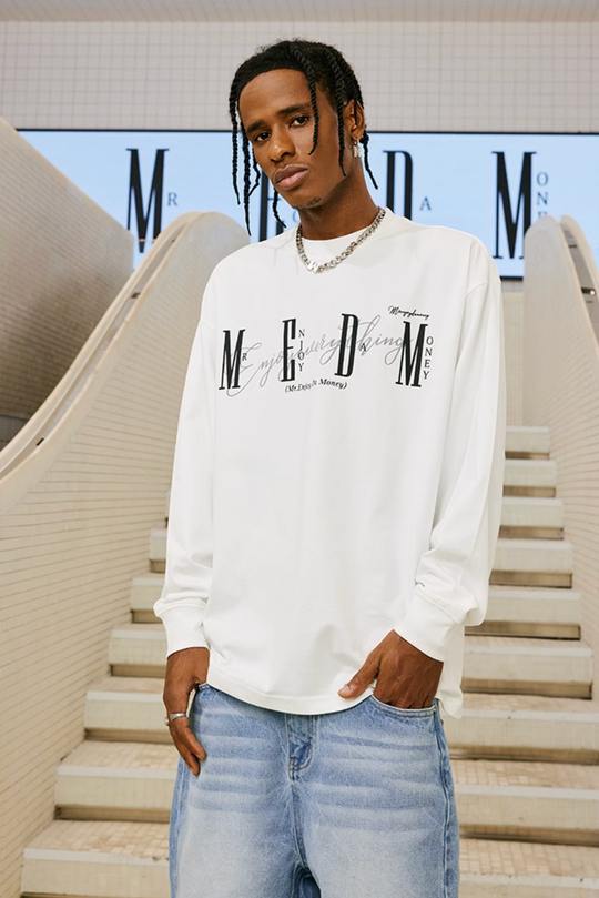 MEDM Basic Logo Printing Long Sleeved Tee