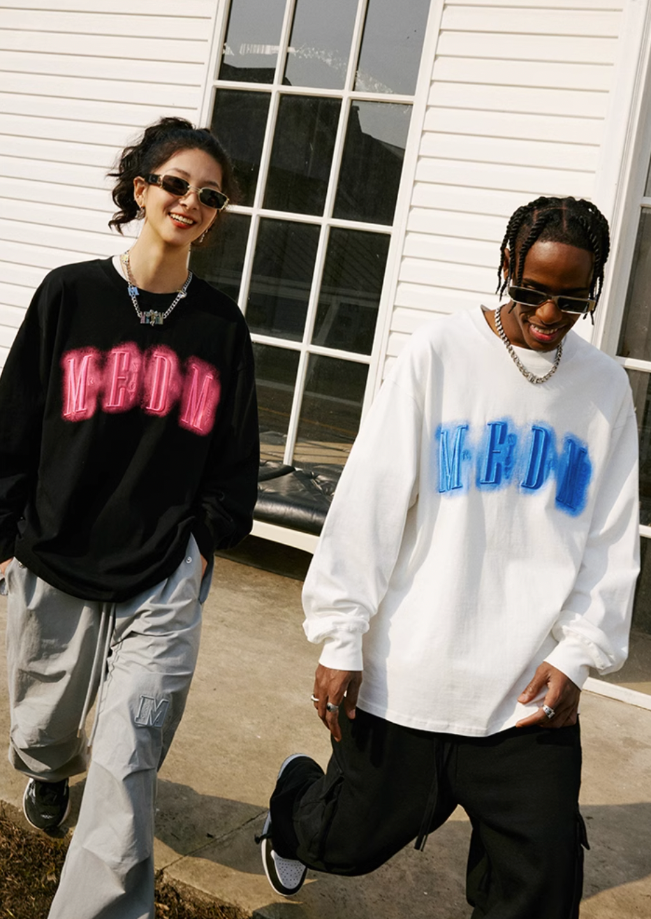 MEDM Neon Embroidery Long Sleeved Tee