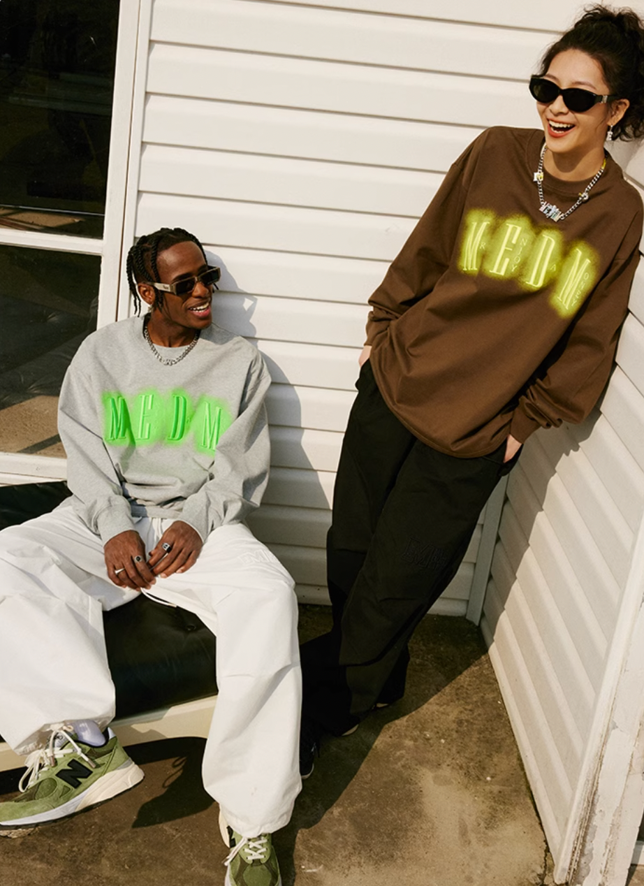 MEDM Neon Embroidery Long Sleeved Tee