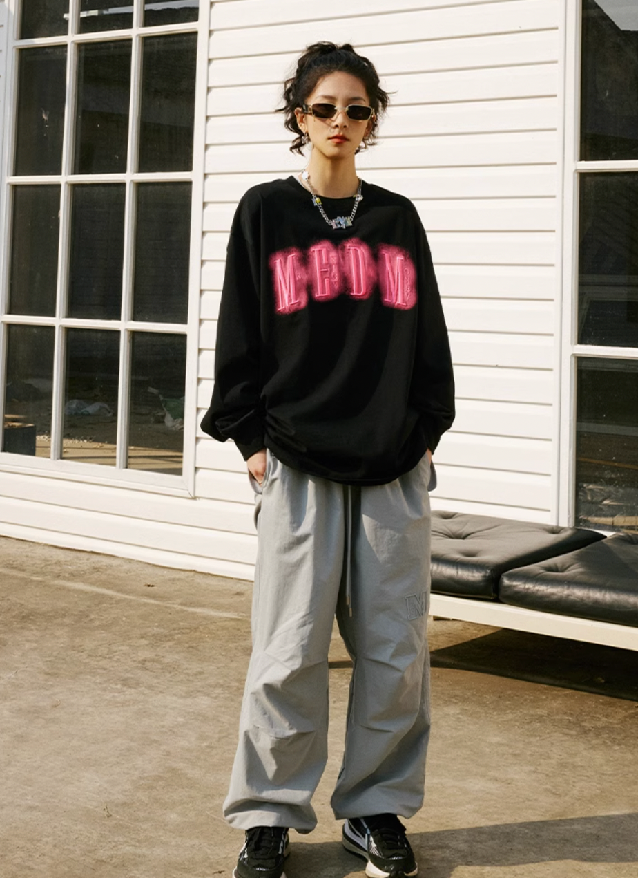 MEDM Neon Embroidery Long Sleeved Tee