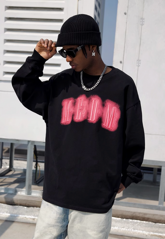 MEDM Neon Embroidery Long Sleeved Tee