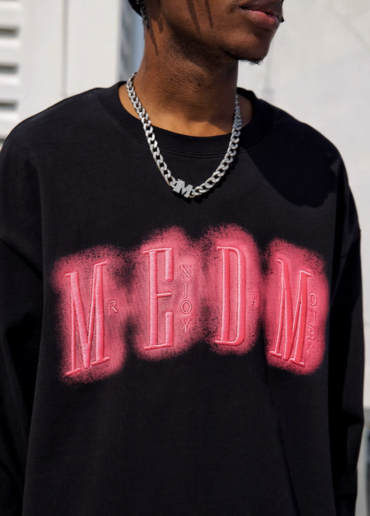 MEDM Neon Embroidery Long Sleeved Tee