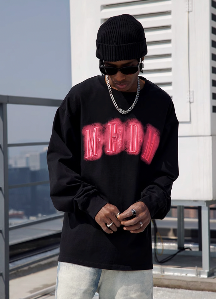 MEDM Neon Embroidery Long Sleeved Tee
