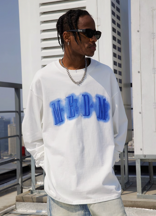 MEDM Neon Embroidery Long Sleeved Tee