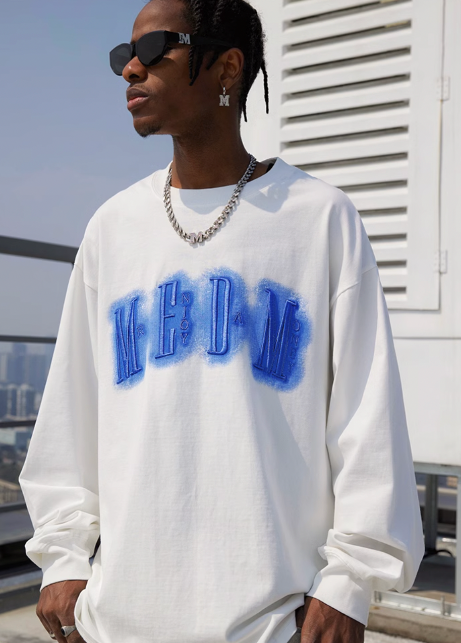 MEDM Neon Embroidery Long Sleeved Tee