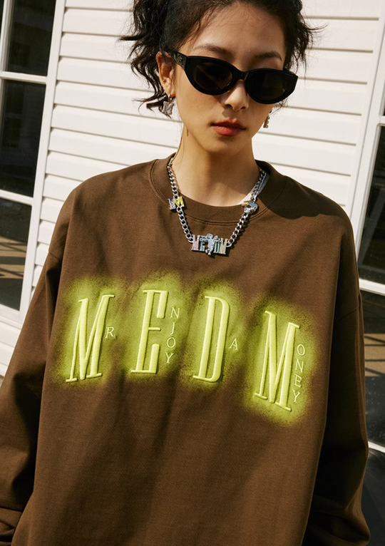 MEDM Neon Embroidery Long Sleeved Tee