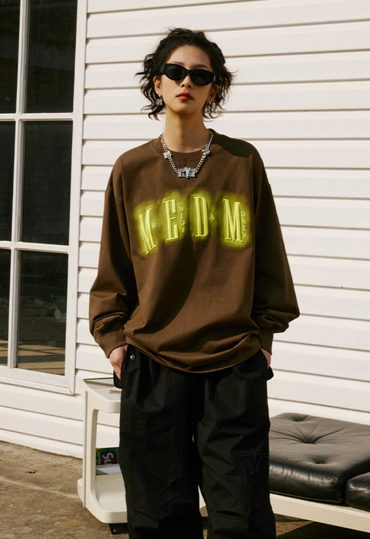MEDM Neon Embroidery Long Sleeved Tee