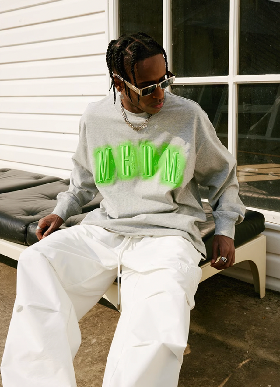 MEDM Neon Embroidery Long Sleeved Tee