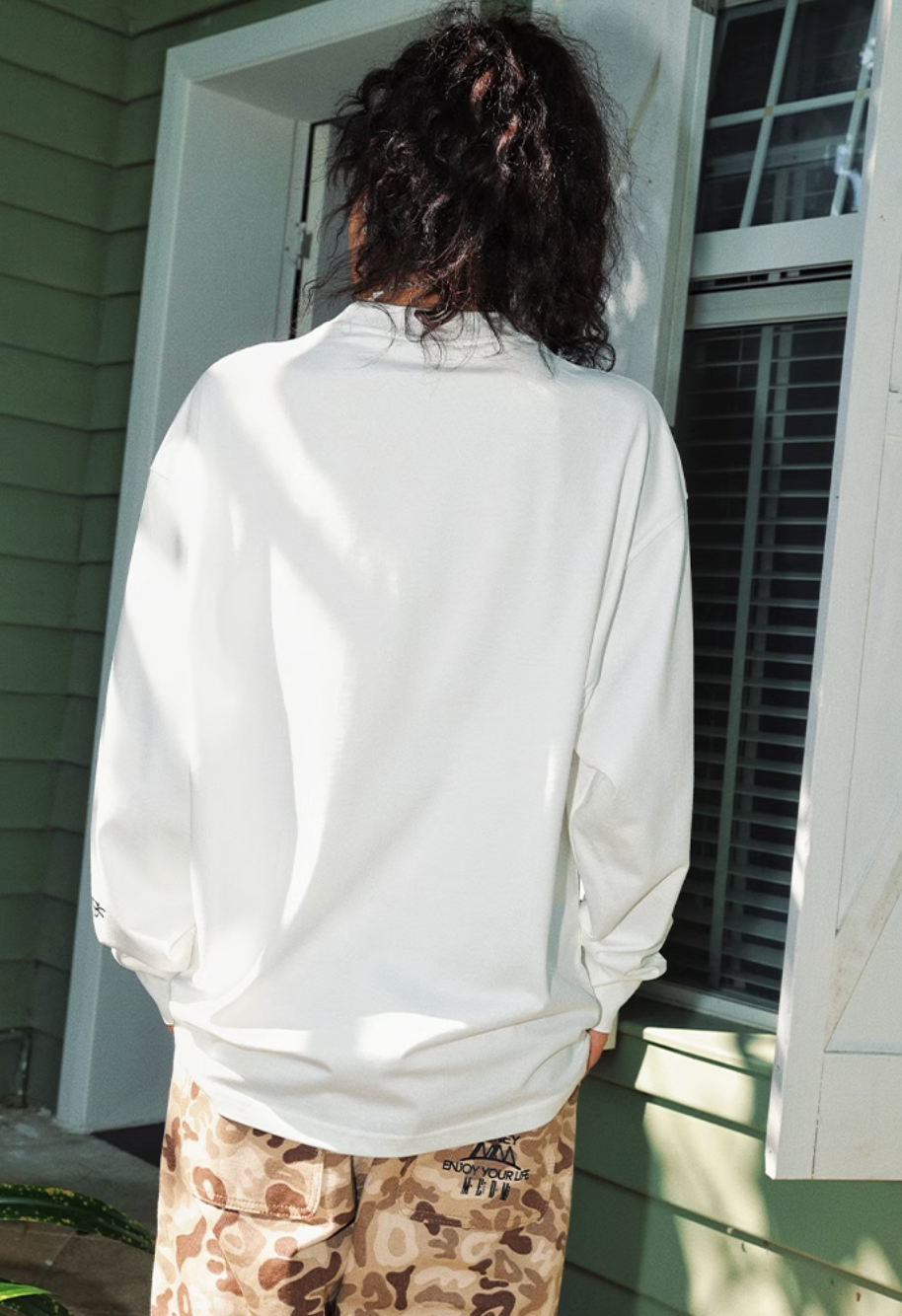 MEDM Camouflage Letters Long Sleeved Tee
