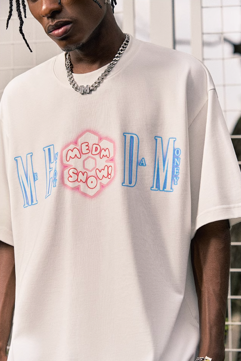MEDM Snow Logo Print Tee